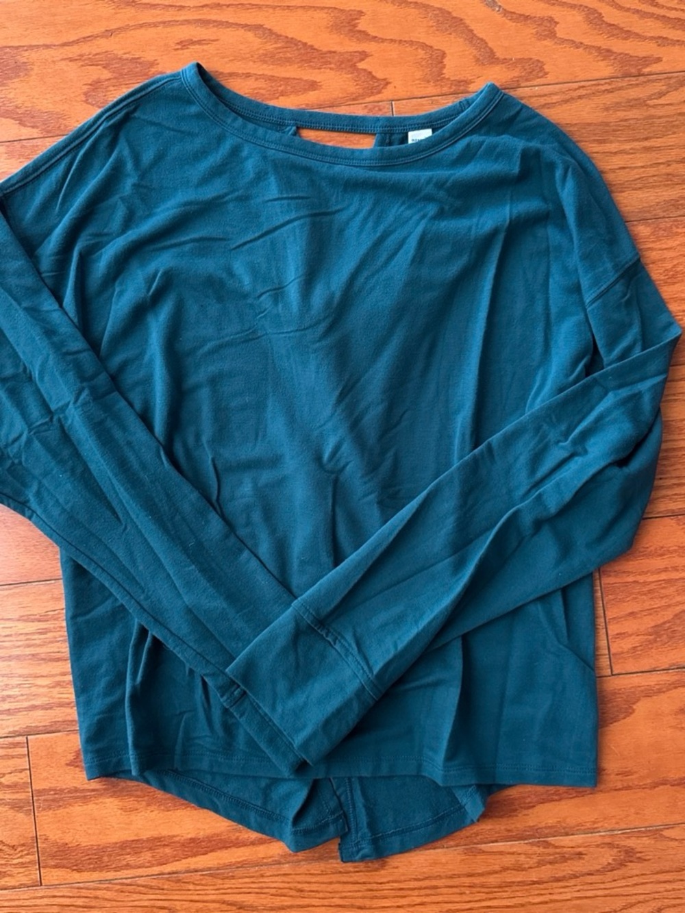 Women's Emerald Green Open Back Long-Sleeve Top